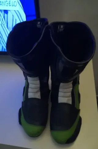 Stivali da moto neri e verdi TG 45