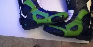 Stivali da moto neri e verdi TG 45