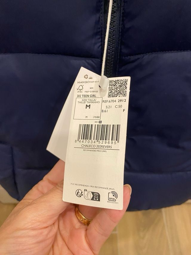 Chaleco reversible Mango azul