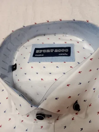Camisa Sport 2000 Hombre Blanca Estampada