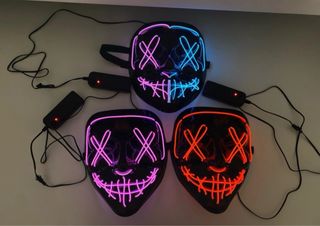 3 Máscaras luz LED Disfraz Hallowen 