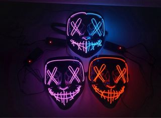 3 Máscaras luz LED Disfraz Hallowen 