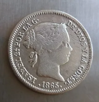 Moneda plata 10 céntimos Escudo 1865