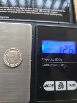 Moneda plata 10 céntimos Escudo 1865