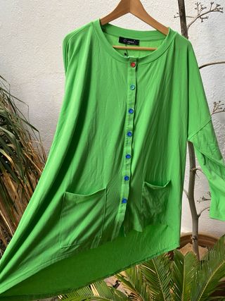Chaqueta asimétrica O-neiss verde T. XXXL