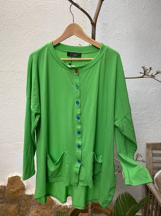 Chaqueta asimétrica O-neiss verde T. XXXL