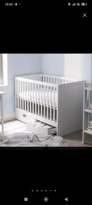 Cuna/Cama Evolutiva Ikea Stuva con cajones.