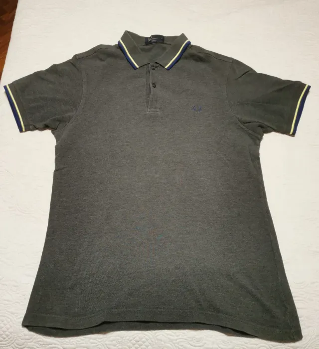 Polo Fred Perry gris oscuro M slim fit