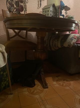 Mesa de comedor extensible de madera