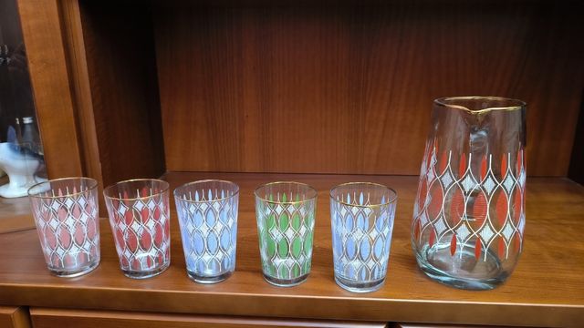 Vasos y jarra vintage años 60