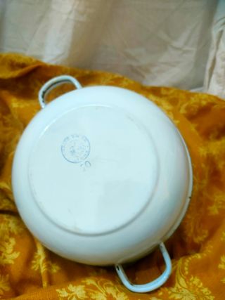 Lotto Stoviglie Vintage Smaltate Bianco Blu 10pz