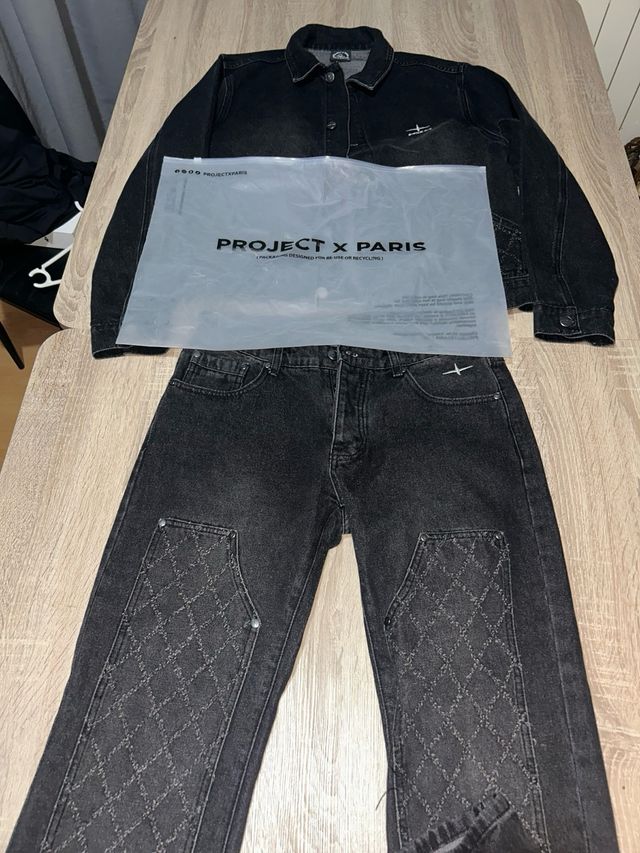 Conjunto Chaqueta y Pantalón Vaquero Negro 