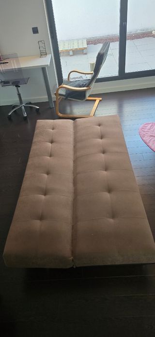 Sofá Cama Beige Tela