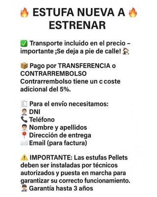 Estufa de pellets nueva CERO REM - 10 kW ESA67085C