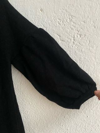 Vestido negro mangas globo Talla M