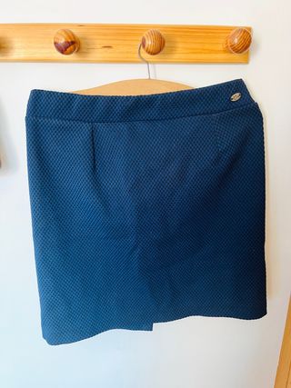 Falda de pata de gallo azul
