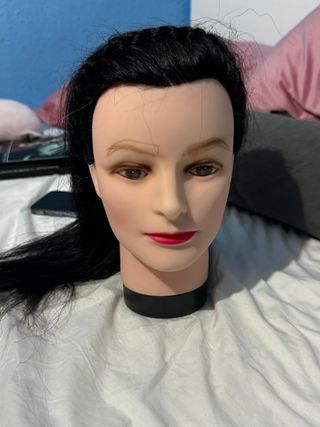 Cabeza maniquí pelo natural para prácticas