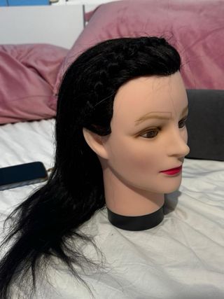 Cabeza maniquí pelo natural para prácticas