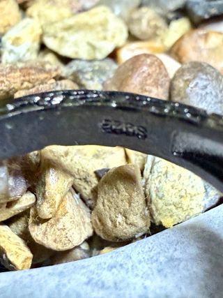 Anillo Plata Ley Baño Oro Negro Amatista