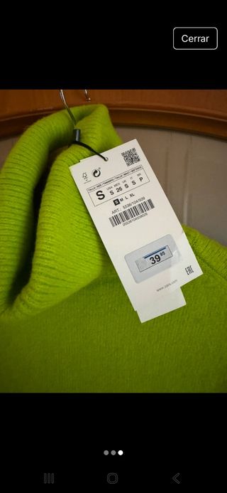 Jersey Soft Oversize Verde flúor ZARA 