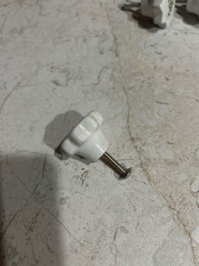 12 Tiradores Porcelana Flor Verde