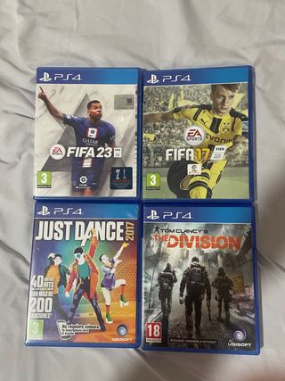 Lote 4 Juegos PS4: FIFA 23, 17, Just Dance, Divisi
