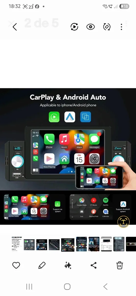 Radio Coche Multimedia CarPlay Android Auto⁸