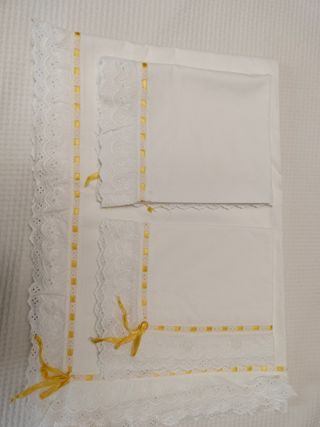 Lenzuola matrimoniali pizzo sangallo oro