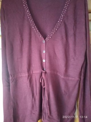Chaqueta punto granate mujer XXL