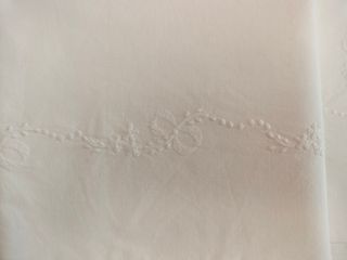 Lenzuola matrimoniali in lino vintage ricamato a m