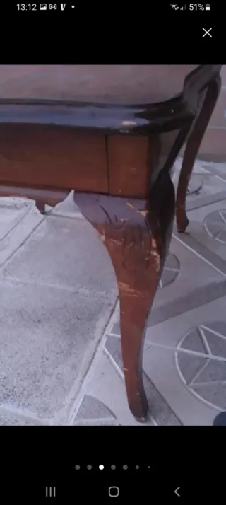 Mesa Comedor Antigua Madera Años 50