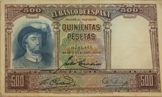 Billete 500 Pesetas Banco de España 1931