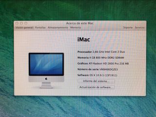 iMac 20' 2009 Plata
incluyo el teclado