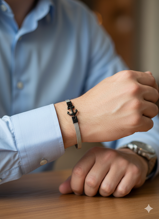 Bracciale Uomo Ancora Stile Nautico