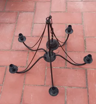 Lámpara de techo forja negra 5 luces