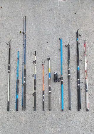 Lote 10 cañas de pesca