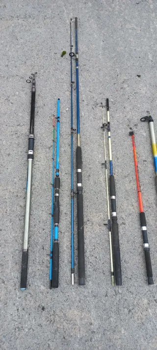 Lote 10 cañas de pesca