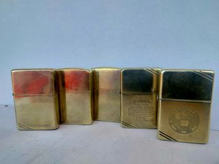 Set 5 Accendini Zippo Replica Vintage Solid Brass.