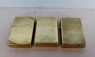 Set 5 Accendini Zippo Replica Vintage Solid Brass.