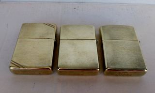 Set 5 Accendini Zippo Replica Vintage Solid Brass.