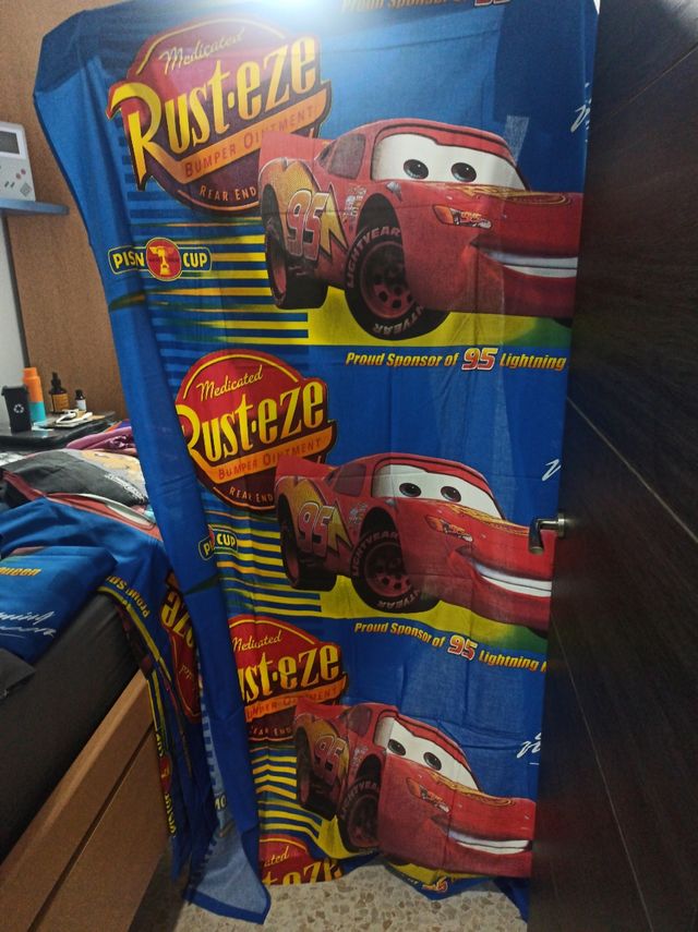 Funda nórdica y cortinas Cars Cama 90