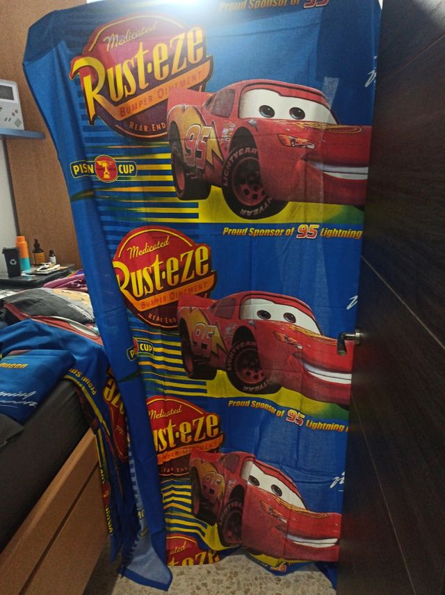 Funda nórdica y cortinas Cars Cama 90