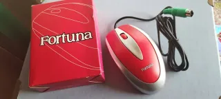 Ratón Fortuna Rojo y Plateado Conexión PS/2