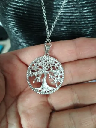 Colgante y cadena Árbol de la Vida. Acero