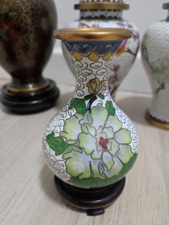 Set 7 Vasi Cinesi Smaltati Decorati