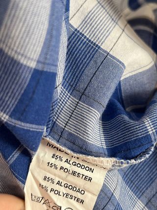 Camisa vintage cuadros azul y blanco Talla XL