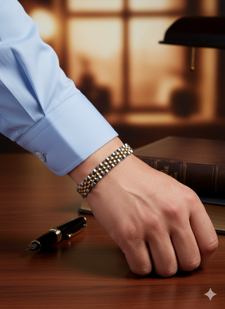 Bracciale Uomo Bicolore Oro Argento