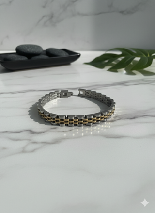 Bracciale Uomo Bicolore Oro Argento