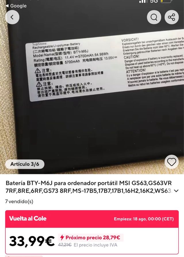 Batería portátil para ordenador