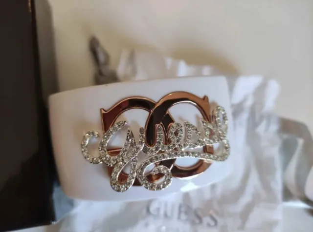 Bracciale Guess originale bianco e oro